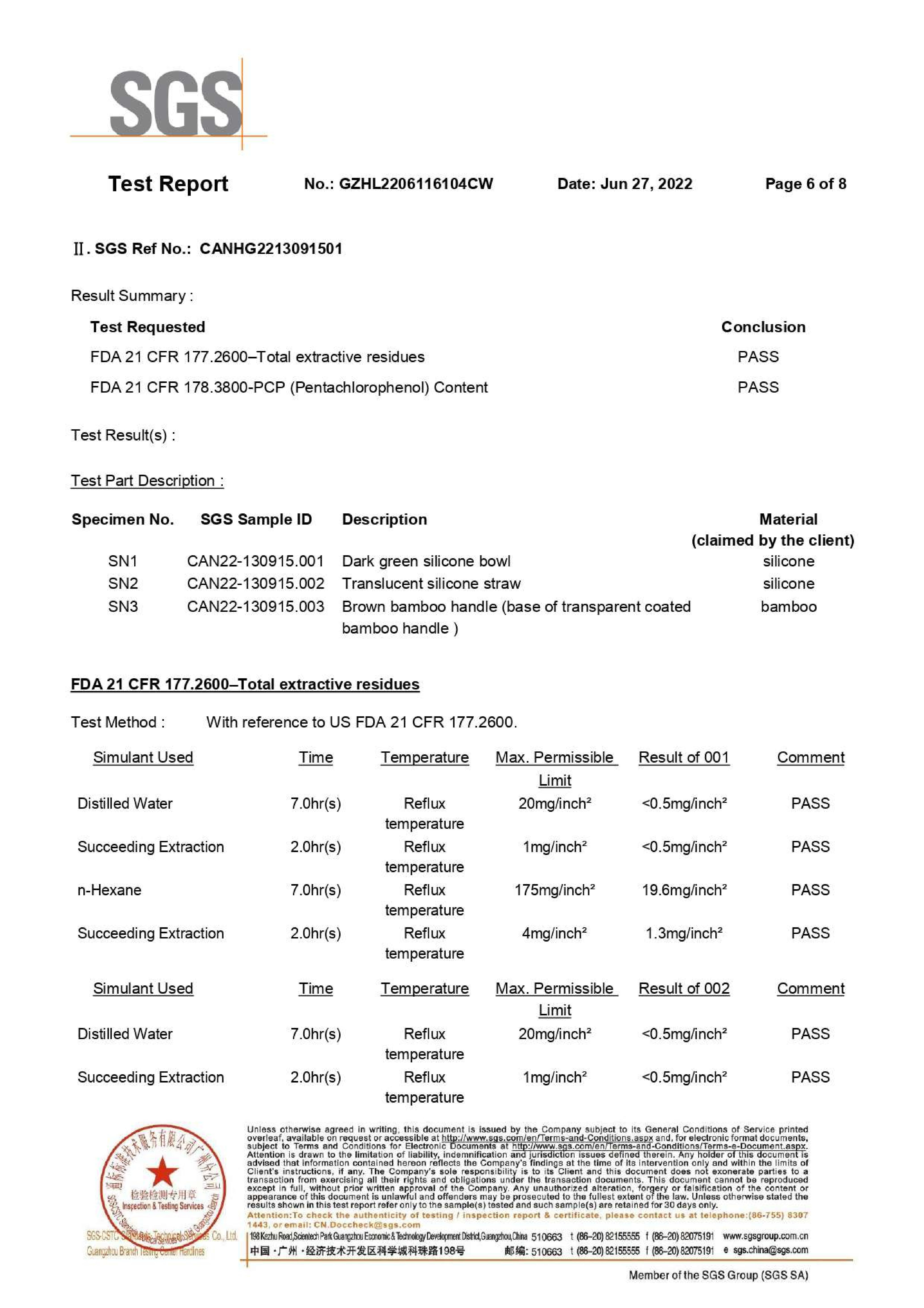 Informe FDA_SGS