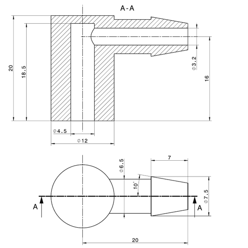 Dibujo de piezas de caucho de silicona.