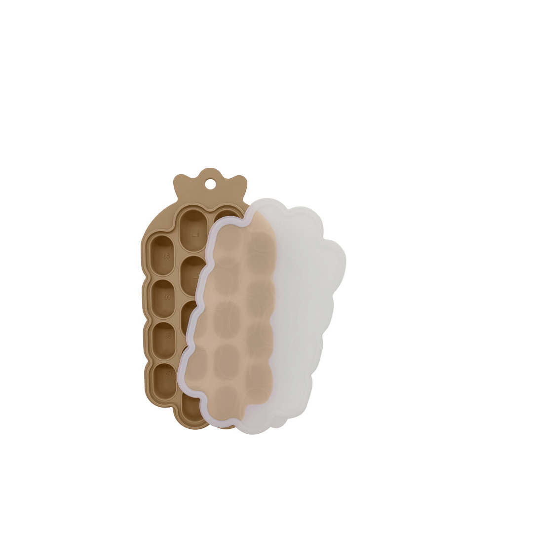 Venta al por mayor de moldes de cubitos de hielo de calidad alimentaria de silicona redondos de congelación rápida para el hogar de gran capacidad con tapas