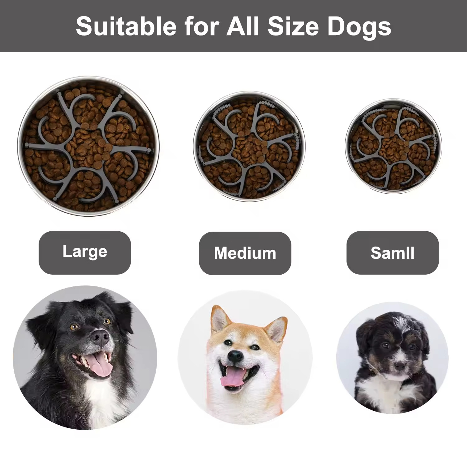 Cuenco para perros con alimentador lento en espiral de silicona