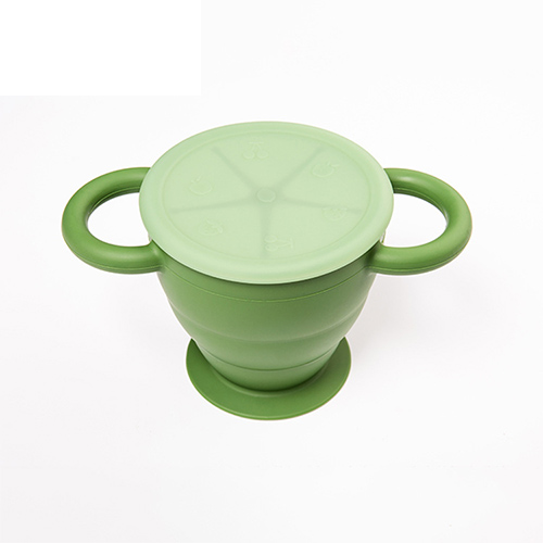 Vaso de silicona plegable para snacks con succión