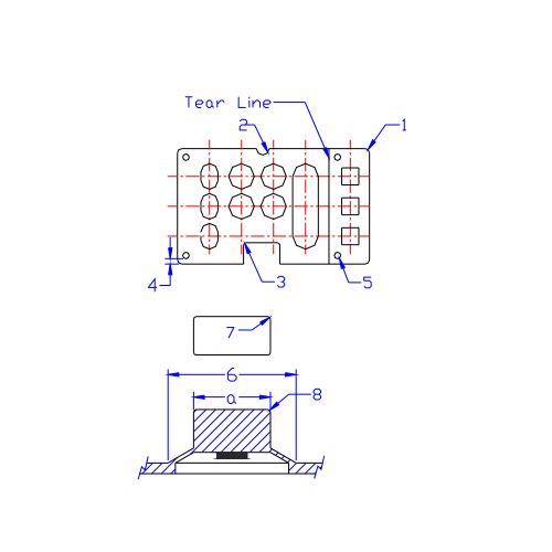 Dimensiones clave del diseño del teclado de caucho de silicona