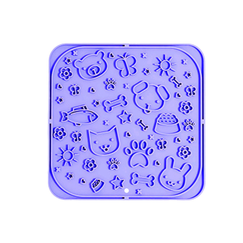 Alfombrilla para lamer de silicona para mascotas cuadradas de dibujos animados