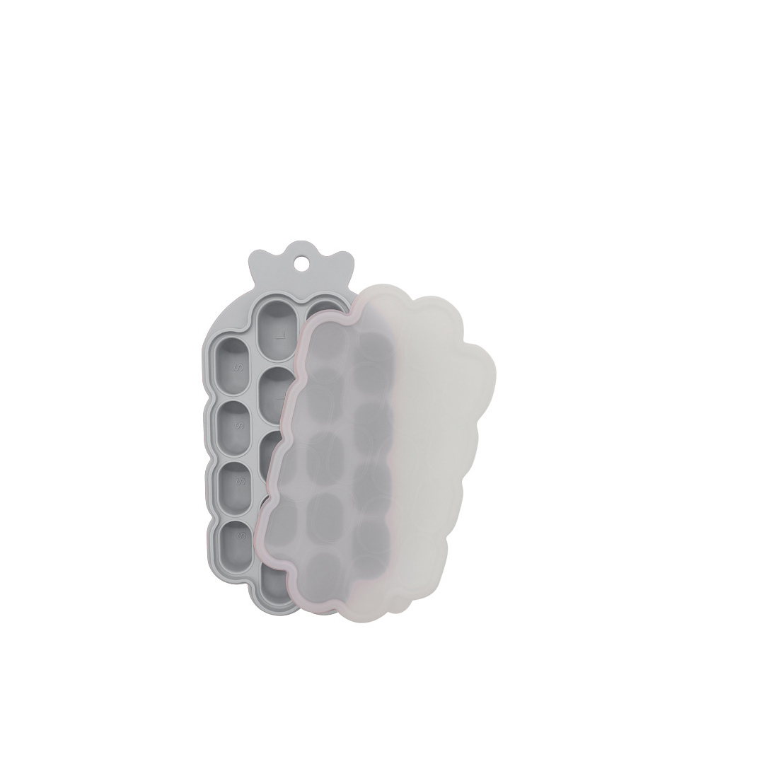 Venta al por mayor de moldes de cubitos de hielo de calidad alimentaria de silicona redondos de congelación rápida para el hogar de gran capacidad con tapas