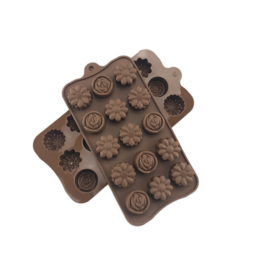 Molde de chocolate de silicona con forma de flor personalizada