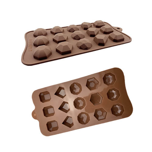 Molde de chocolate de silicona con piedras preciosas personalizado