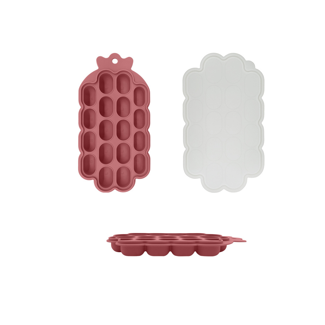 Venta al por mayor de moldes de cubitos de hielo de calidad alimentaria de silicona redondos de congelación rápida para el hogar de gran capacidad con tapas