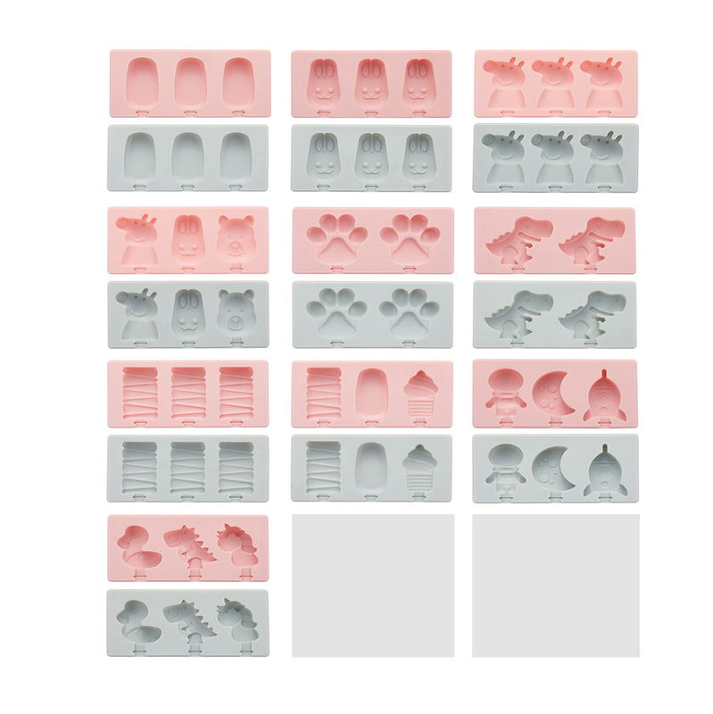 Molde de silicona para helado de dibujos animados con tapa