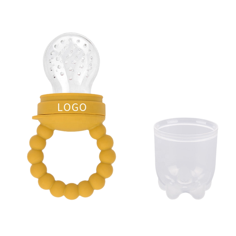 Venta al por mayor de chupetes de silicona de grado alimenticio sin BPA personalizados para alimentos para bebés, alimentadores de fruta fresca con tetinas SML