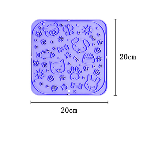 Alfombrilla para lamer de silicona para mascotas cuadradas de dibujos animados