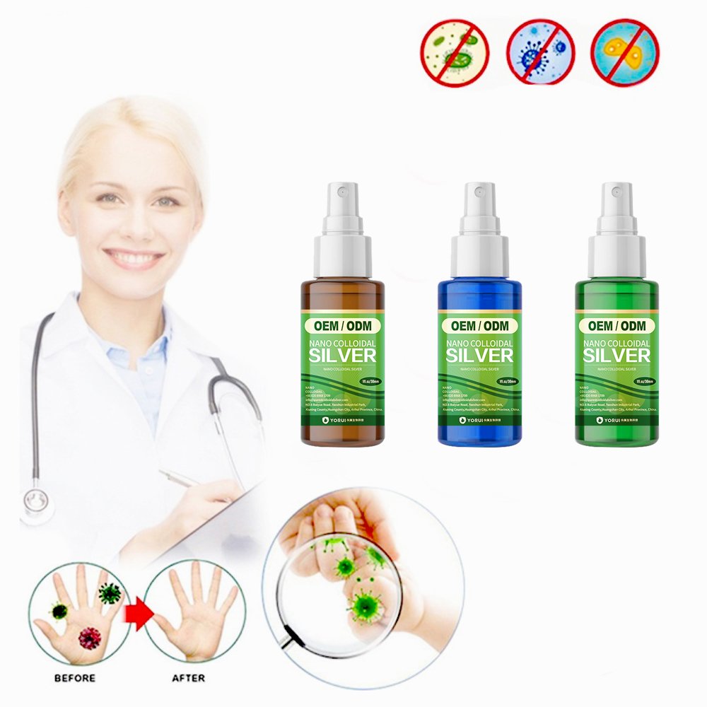 99,99% aerosol antibacteriano de plata nano coloidal de esterilización 30 ppm aplicado para quemar el tratamiento de cuidado de heridas