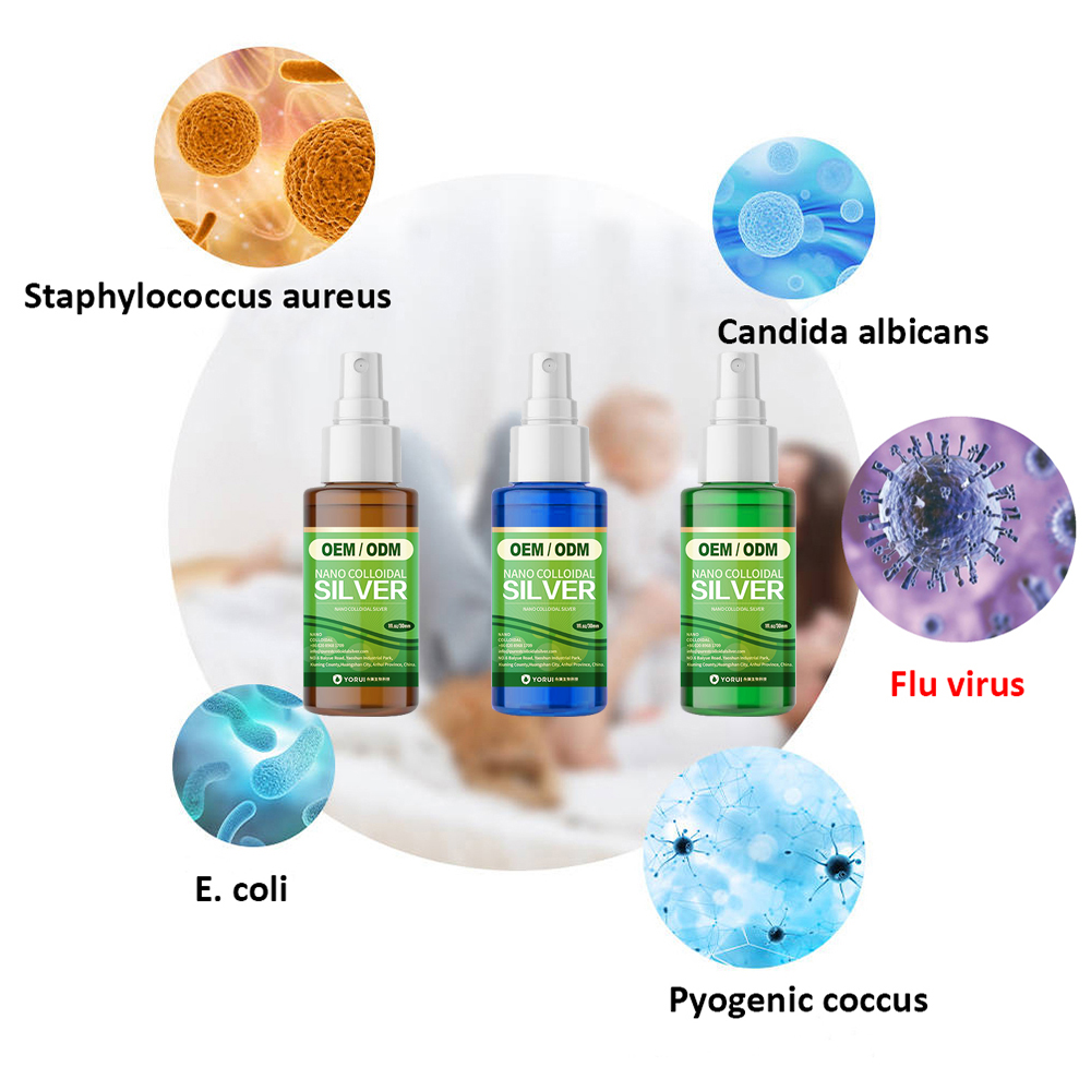 99,99% aerosol antibacteriano de plata nano coloidal de esterilización 30 ppm aplicado para quemar el tratamiento de cuidado de heridas