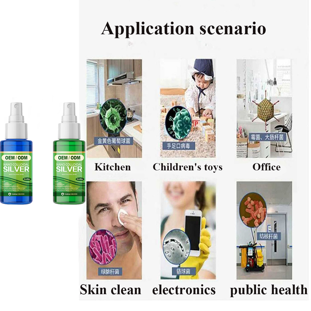 99,99% aerosol antibacteriano de plata nano coloidal de esterilización 30 ppm aplicado para quemar el tratamiento de cuidado de heridas